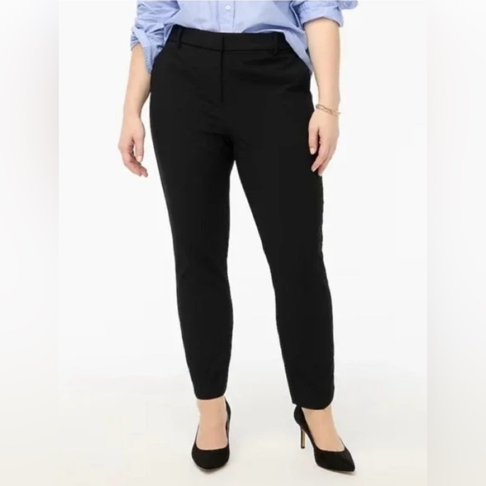 J. Crew Slim Cropped Ruby Pant Black Stretch Twill Size 22 $98 NWT